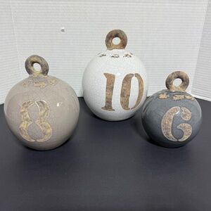 Hotham Decorative Nautical Fishing Weights - Set of 3 (5", 6", 7")